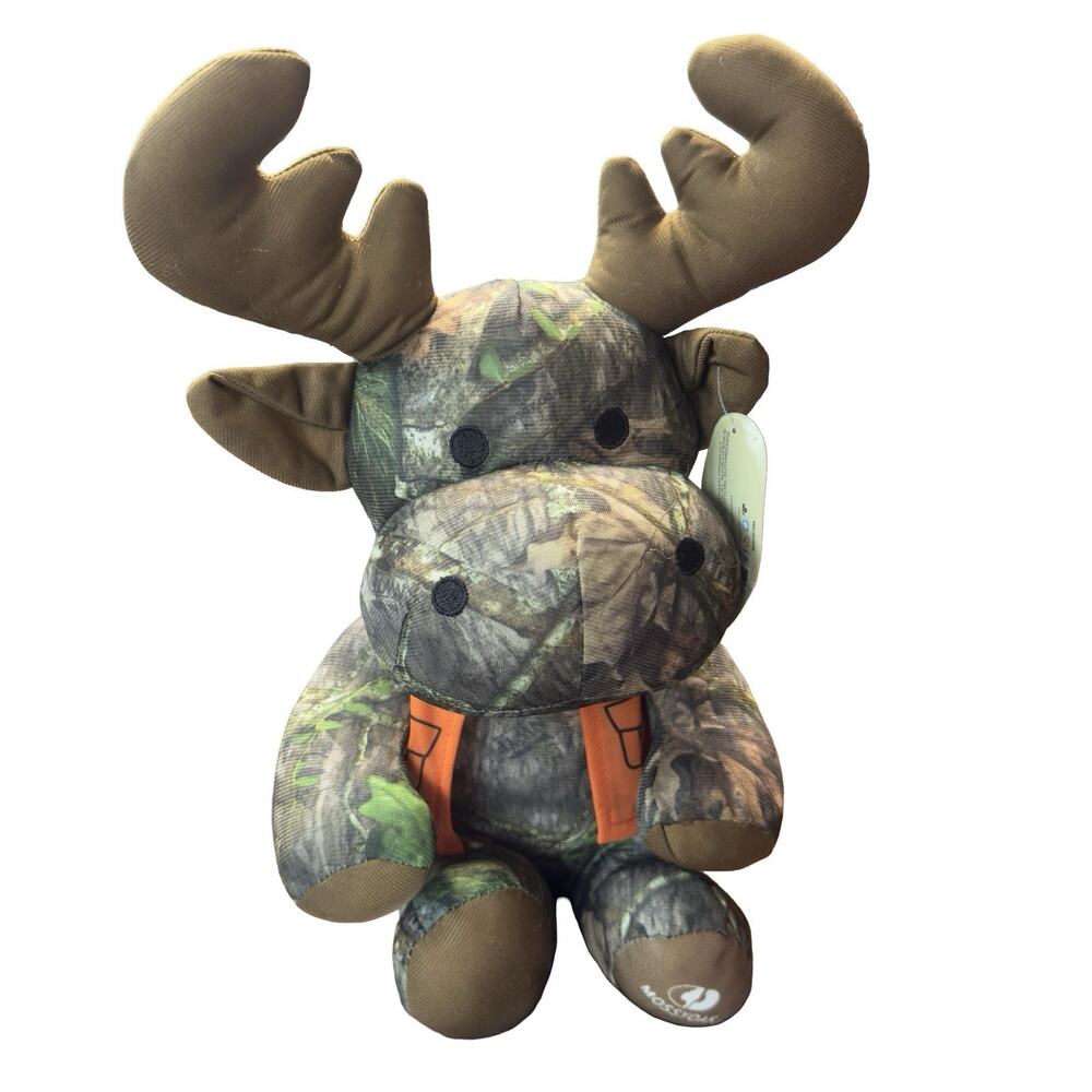Mossy Oak Camo Moose Plush Stuffed Animal Orange Hunting Vest Toy 2020 - Picture 3 of 6
